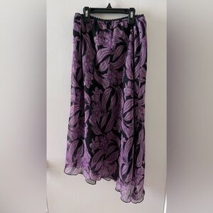 Purple flower long skirt